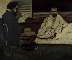 Paul Alexis (1847-1901) lisant un manuscrit à Emile Zola (1840-1902) 1869-70 - Paul Cézanne